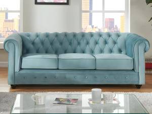 Couchgarnitur CHESTERFIELD 2er-Set Hellblau