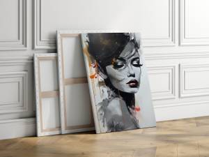 Tableau Portrait De Femme Abstraction 50 x 70 x 70 cm