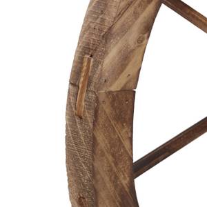 Wagenrad aus Holz 2er Set Braun - Holzwerkstoff - Kunststoff - 40 x 40 x 3 cm