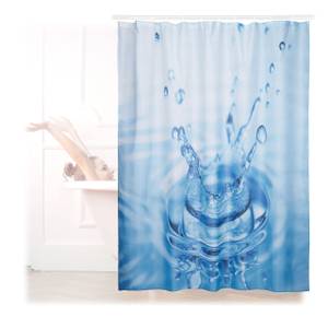 Duschvorhang Wassertropfen 180x180 cm Blau - Kunststoff - Textil - 180 x 180 x 1 cm