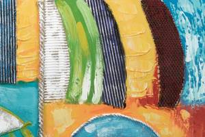 Bild handgemalt Schillernde Fantasie Massivholz - Textil - Holz teilmassiv - 80 x 80 x 4 cm