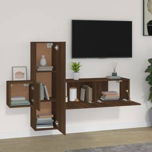 TV-Schrank 3er Set D527 Eiche Schwarzbraun Dekor