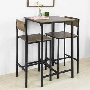 Table + 2 x Tabourets de Bar OGT27-N Bois