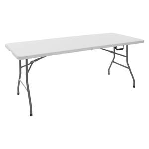 Table de camping pliante 180x74cm blanc Blanc