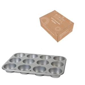 Cupcake Muffin Maker Backform für 12 Grau - Metall - 26 x 3 x 35 cm