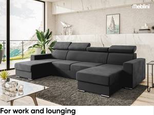 Ecksofa Voss U-Form Dunkelgrau