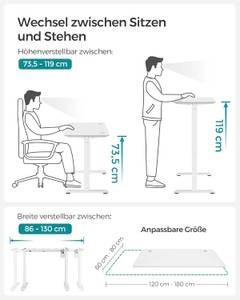 Höhenverstellbarer Schreibtisch Weiß