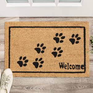 Paillasson coco Welcome avec pattes Noir - Marron - Fibres naturelles - Matière plastique - 60 x 2 x 40 cm