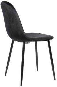 chaise salle à manger Napier Lot de 4 Noir - Fourrure synthétique