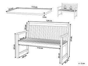 Banc VIVARA Chêne clair - Rouge - 120 x 61 cm