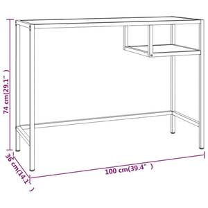 Computertisch Schwarz - Glas - Stein - 100 x 74 x 100 cm