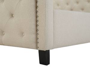 Lit double AUREL Beige - Textile - 194 x 144 x 216 cm