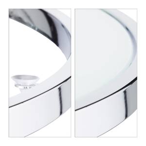 Beistelltisch Milchglas Large Silber - Weiß - Glas - Metall - 85 x 48 x 85 cm