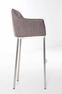 Tabouret de bar Damaso Lot de 2 Gris - Argenté