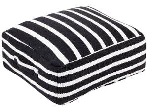 Coussin de sol SETTAT Noir - Blanc - Fibres naturelles - 50 x 20 x 50 cm