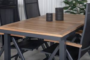 Panama Gartenset Tisch Schwarz - Massivholz - 152 x 74 x 90 cm