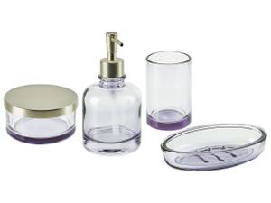 Badezimmer-Zubehör TELMA 4-tlg Violett - Silber - Glas - 15 x 12 x 11 cm