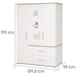 Set de chambre bébé Pia 3 pcs Blanc - Bois manufacturé