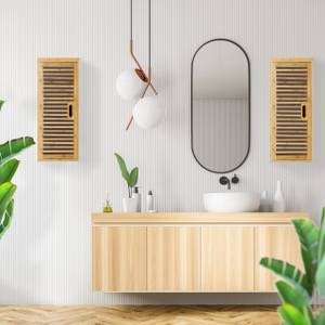 Armoire de salle de bain bambou Marron - Bambou - Bois manufacturé - 35 x 66 x 20 cm