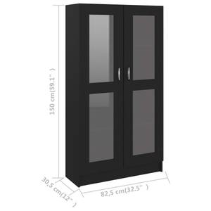 Vitrinenschrank 3005130-2 Schwarz - Höhe: 150 cm