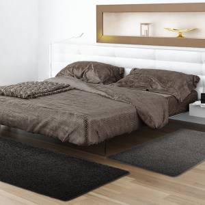 Bettumrandung Shaggy Sphinx 3er-Set Schwarz