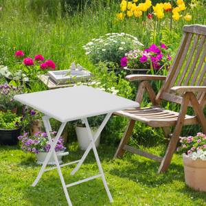 Table pliante de jardin Camping pliable Blanc - 62 x 62 cm