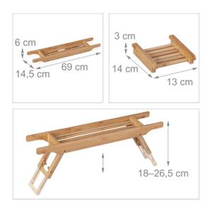 Bambus Badewannenablage mit Füßen Braun - Bambus - 69 x 28 x 15 cm