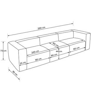 Einzelsofa BUFFO 5-Sitzer Marineblau - Breite: 290 cm