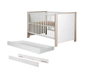 Babybett Komplettset Olaf 3-teilig Weiß - Holzwerkstoff