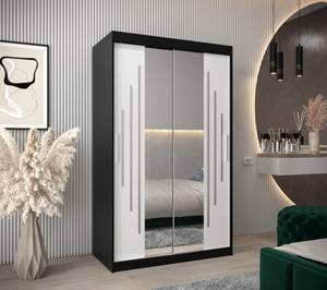 Armoire à portes coulissantes york 1 Noir - Blanc - Largeur : 120 cm - 2 porte