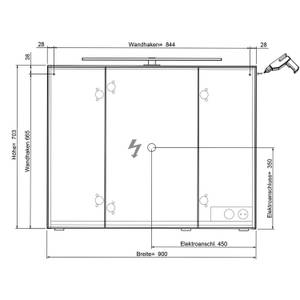 Waschplatz Kombi Eiche mit Keramikbecken Braun - Holzwerkstoff - 90 x 200 x 45 cm