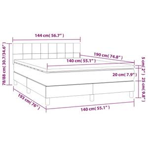 Boxspringbett 3017268-8 Hellgrau - 144 x 193 cm