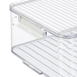 4x organiseurs de frigo Blanc - Matière plastique - 21 x 11 x 33 cm