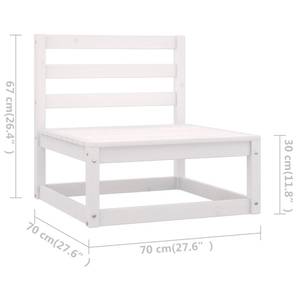 Garten-Lounge-Set (10-teilig) 3009745-1 Weiß - Massivholz - Holzart/Dekor - 70 x 30 x 70 cm