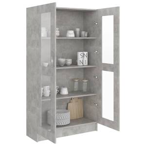 Vitrinenschrank 3005130-2 Steingrau - Höhe: 150 cm