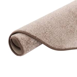 Hochflor Velours Teppich Luna Rund Taupe - 100 x 100 cm