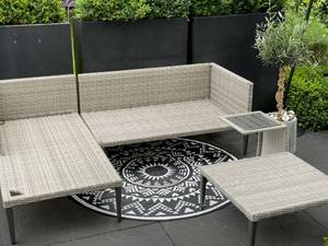 Loungeset ZÜRICH Sitzgruppe Grau - Polyrattan - 219 x 66 x 134 cm