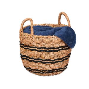 Aufbewahrungskorb aus Seegras Schwarz - Braun - Naturfaser - Rattan - 30 x 33 x 30 cm