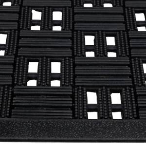 Paillasson caoutchouc aspect grille Noir - Matière plastique - 75 x 1 x 45 cm