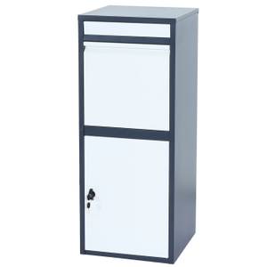 Paketkasten L57 Grau - Weiß - Metall - 41 x 102 x 38 cm