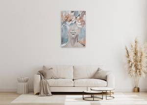 Tableau Summer Fairy Tale Bleu - Blanc - Bois massif - Textile - 60 x 90 x 4 cm