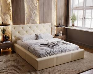 Polsterbett MILANO Beige - Breite: 184 cm