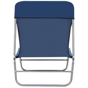 Lot de 2 chaises longues pliables Bleu - Métal - 182 x 25 x 56 cm
