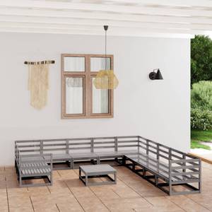 Gartenmöbel-Set (12-teilig) 3009725-2 Grau - Massivholz - Holzart/Dekor - 70 x 30 x 70 cm