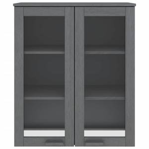 Highboard-Oberteil DE5827 Grau - Massivholz - 35 x 100 x 85 cm