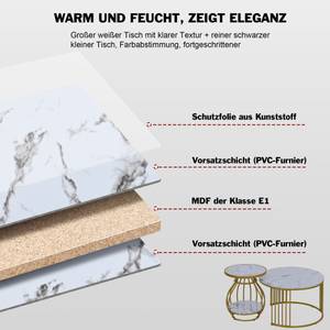 Couchtisch DianaVase Ⅱ (2er Set) Gold - Holzwerkstoff - Metall - 45 x 54 x 70 cm