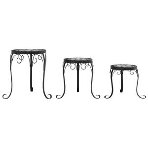 Support pour plantes 299669-3 (lot de 3) Noir