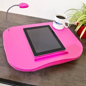 Laptopkissen mit Licht pink Pink - Holzwerkstoff - Kunststoff - Textil - 44 x 5 x 34 cm