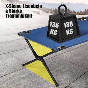 Campingbett OP70269 Blau - Metall - 67 x 42 x 190 cm