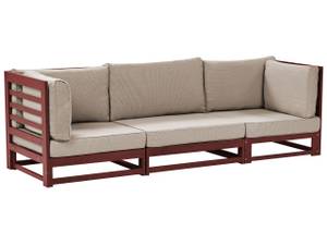 Gartensofa TRANI Beige - Grau - Eiche Dunkel - Rot - Breite: 235 cm